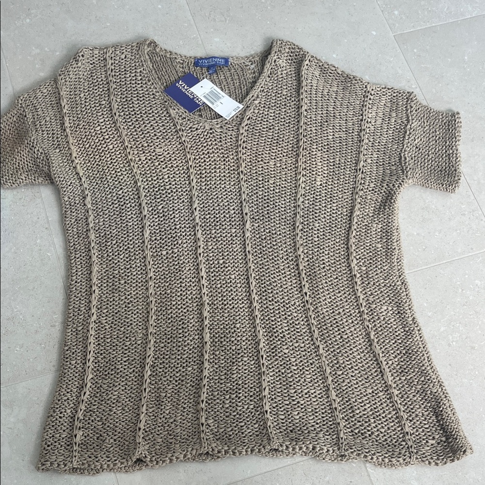 Vivienne Tam Brown V-Neck Sweater